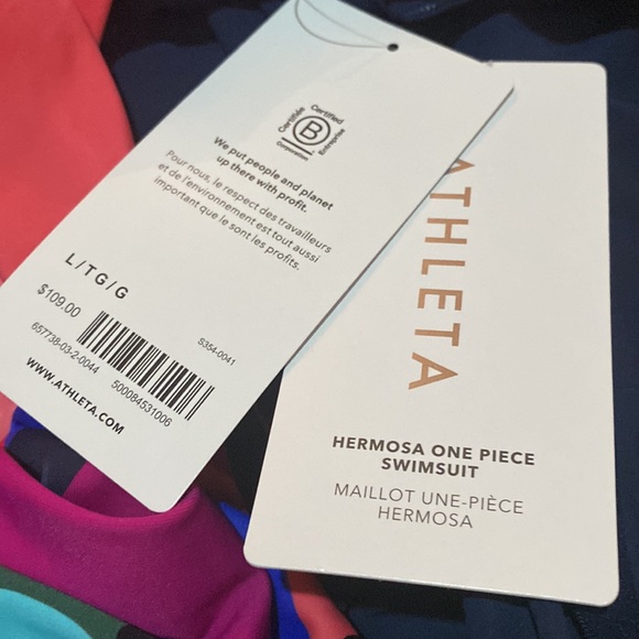 ❤️ Athleta Hermosa Swimsuit // Tossed Floral Dress Blue - Picture 6 of 7